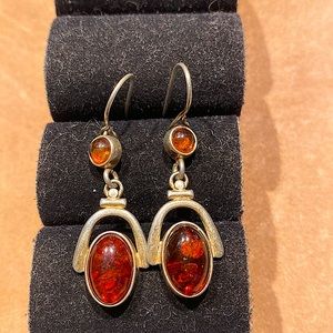 Nice Sterling Amber Earrings